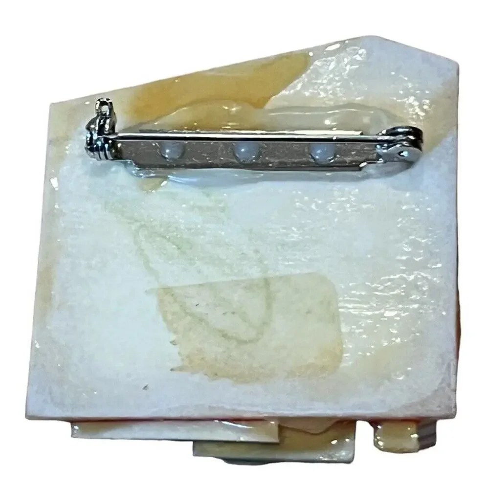 2 Vintage House Pins by Lucinda Brooch Resin 2